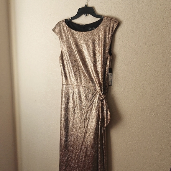 Tahari Bronze Metallic Dress - Picture 4 of 11